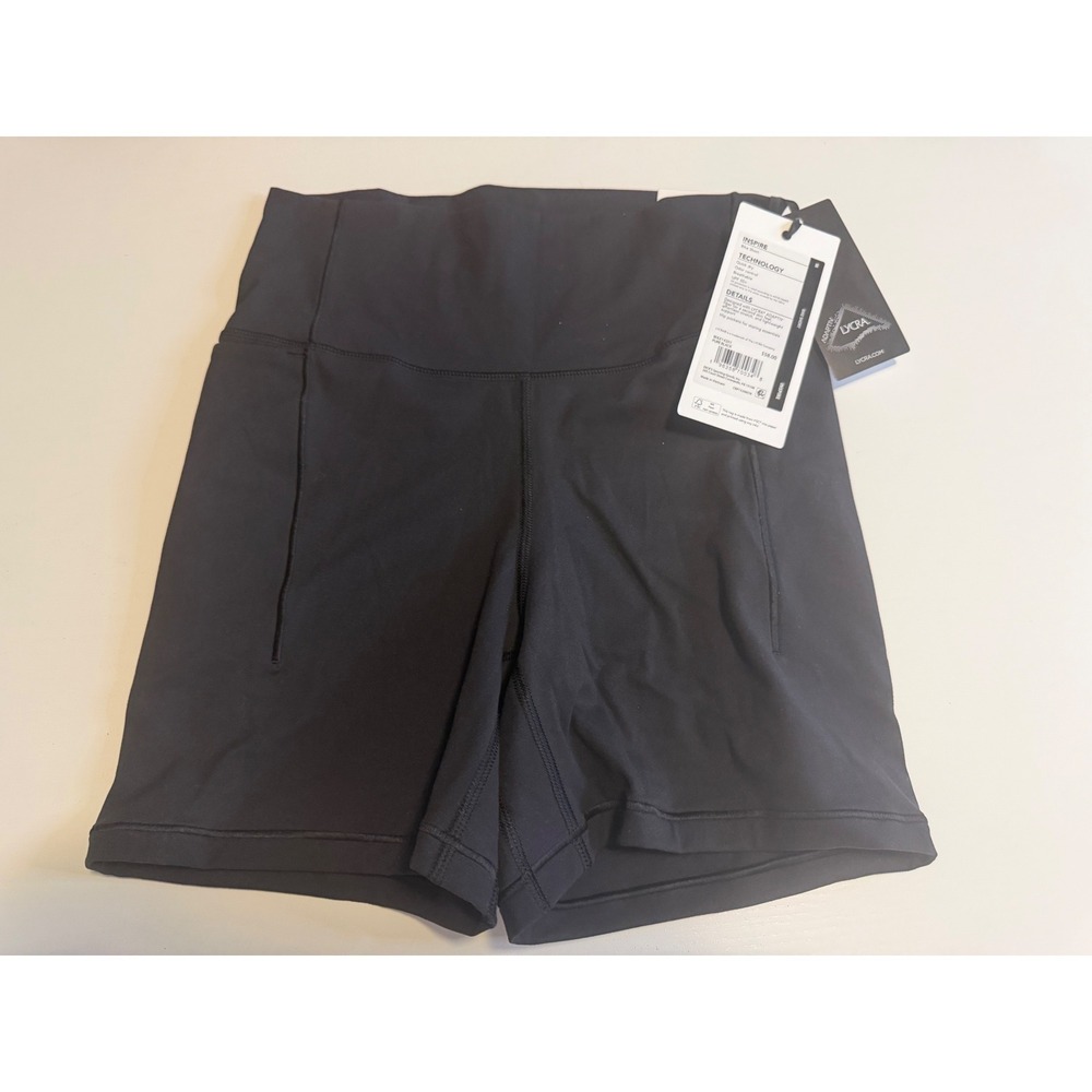 CALIA Inspire High-Rise Bike Shorts Pure Black Size M 5 Inch Inseam WAX14201
